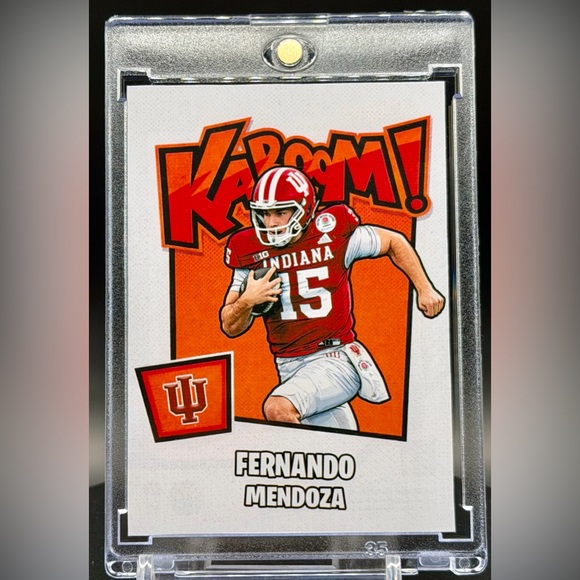 Fernando Mendoza Kaboom Holographic CUSTOM 2 card lot Indian Hoosier Cards - Picture 3 of 3